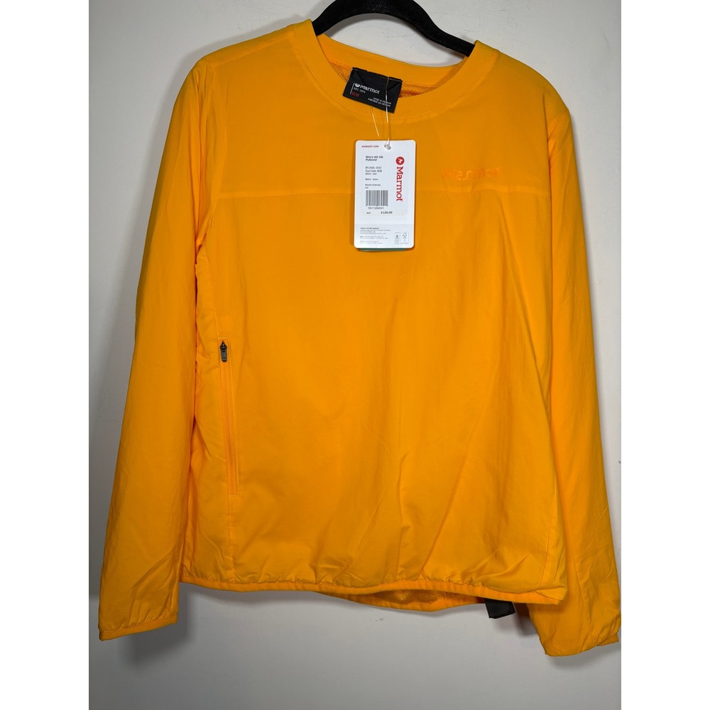 Marmot Alt HB Pullover Solar Orange Yellow Lightweight Active Top NWT Med